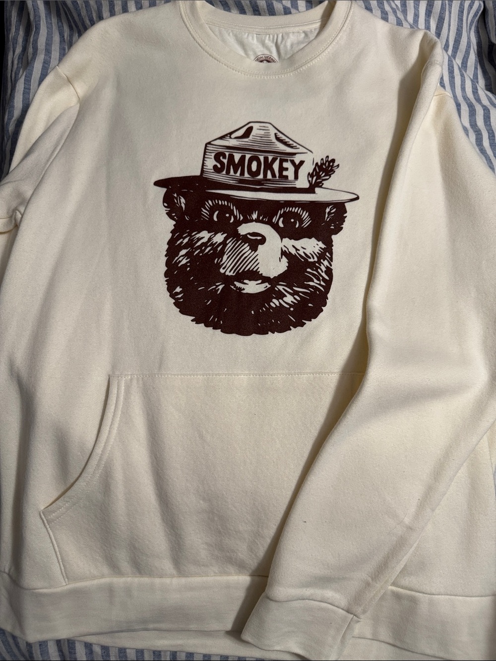 Disney Cream Smokey Bear Graphic Crewneck Sweatshirt